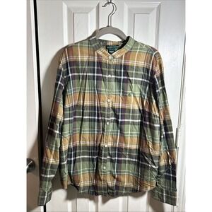 Lauren Ralph‎ Lauren Plaid Shirt Women's 1X Cotton Roll Tab Sleeves